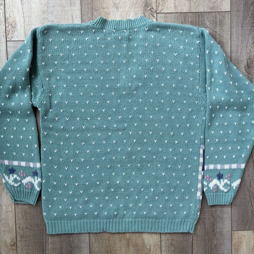 Vintage Floral Cottagecore Sweater Size M Granny Embroidered Feminine Spring - Picture 9 of 14